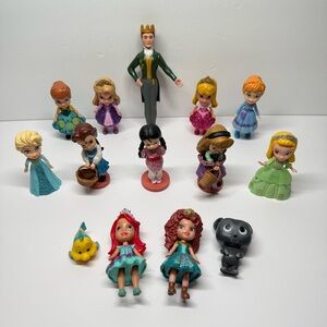 Disney Princess Figures Mini Dolls Cake Toppers Etc Mixed Lot of 14 Toys